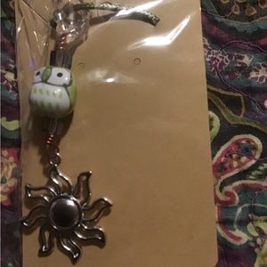 Owl crystals with sun pendant necklace